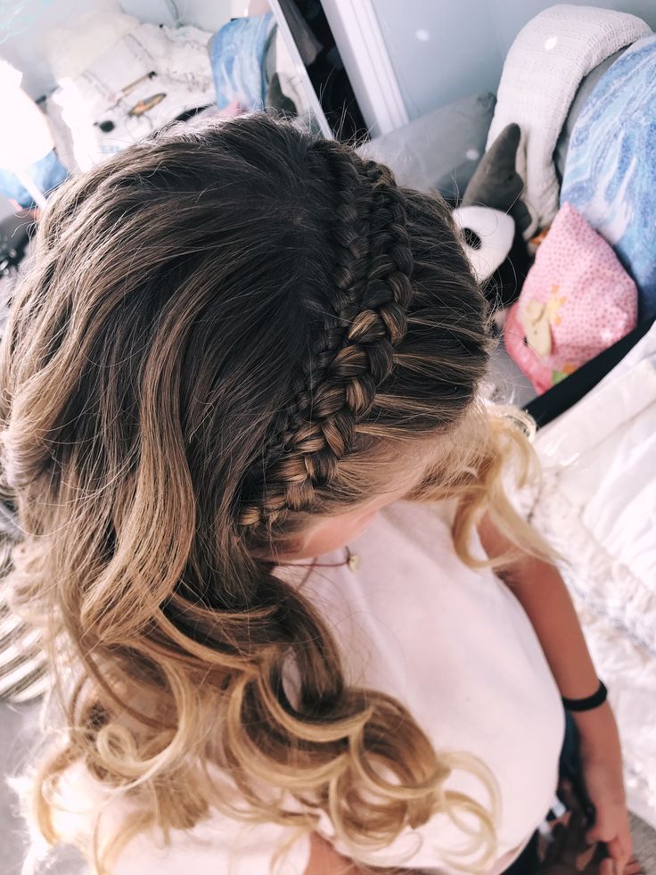 Braided Double Hair Band With Curls! | Hairstyles With Curled Hair, Braided  Headband Hairstyle, Half Braided Hairstyles With Latest Headband Braid Half Up Hairstyles (View 22 of 25)