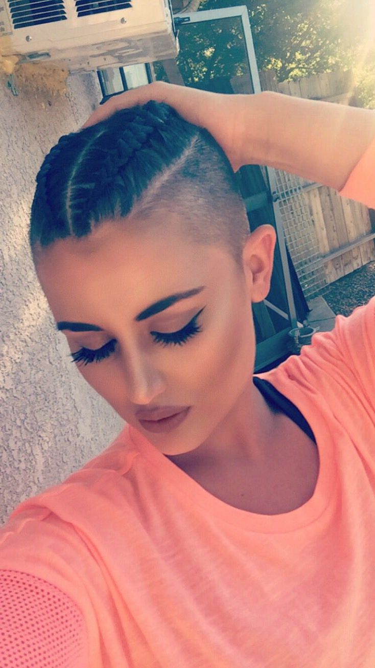 Braided Pixie | Shaved Side Hairstyles, Half Shaved Hair, Shaved Hair Pertaining To Braided Top Hairstyles With Short Sides (View 18 of 25)