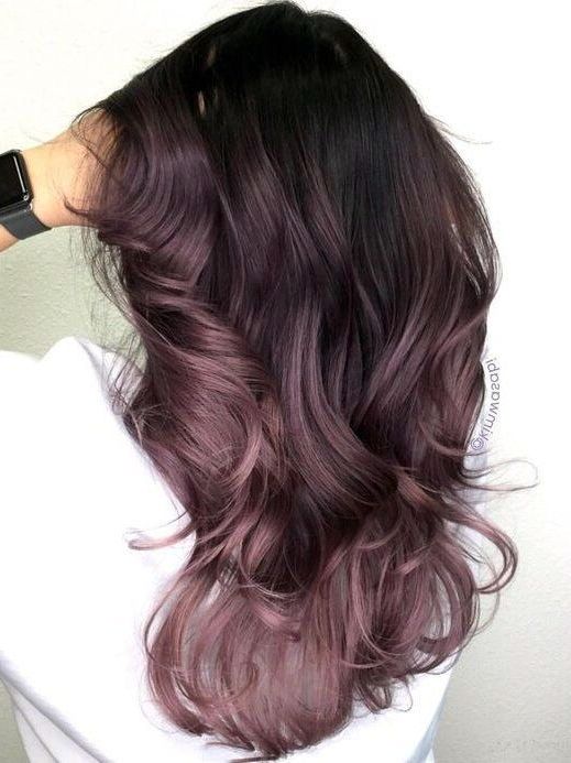 Brown Ombré Hair Color Ideas | Idée Couleur Cheveux, Couleur Cheveux, Style  De Cheveux Regarding Most Recently Brunette To Mauve Ombre Hairstyles For Long Wavy Bob (View 6 of 25)