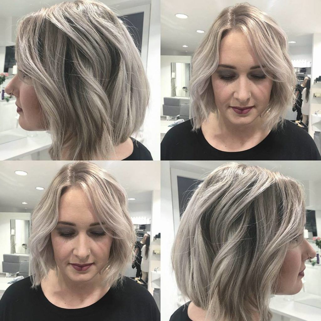 Chic Wavy Blunt Bob With Platinum Blonde And Ash Coloring – The Latest  Hairstyles For Men And Women (2020) – Hairstyleology Regarding Platinum Balayage On A Bob Hairstyles (View 10 of 25)