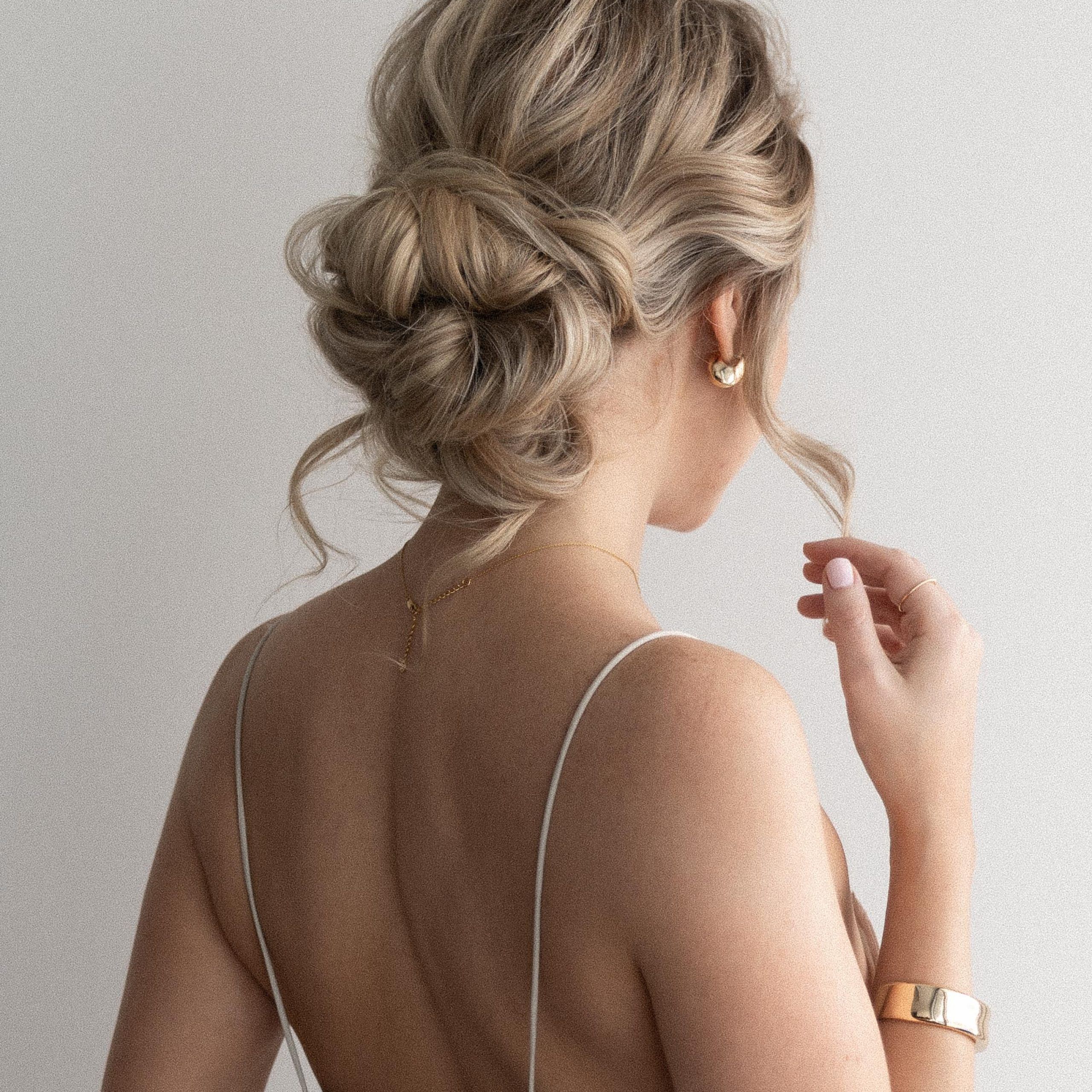 Easy Messy Updo Hairstyle | Wedding, Bridesmaid – Alex Gaboury Intended For Most Recent Updos Hairstyles Low Bun Haircuts (Photo 21 of 25)