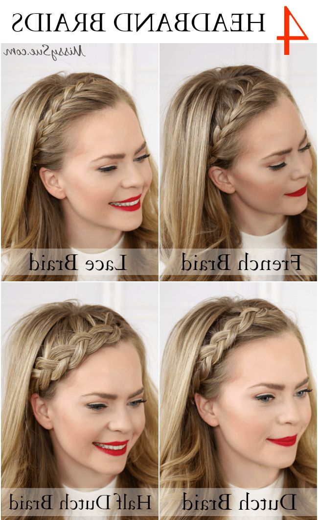 Four Headband Braids In Current Headband Braid Half Up Hairstyles (View 25 of 25)