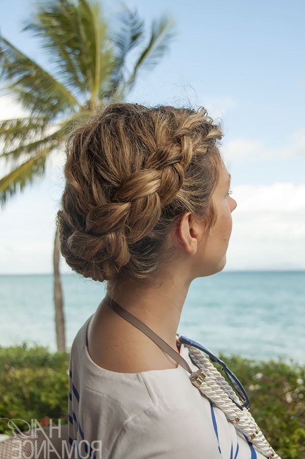 Hairstyle Tutorial – Dutch Side Braid And Bun In Curly Hair – Hair Romance Regarding Dutch Braids Updo Hairstyles (View 17 of 25)