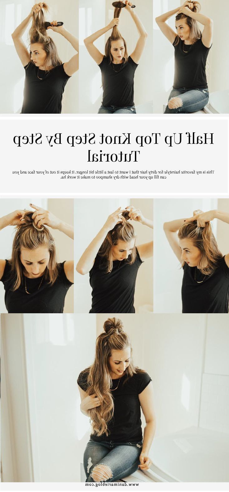 Half Top Knot Hair Tutorial | Hair & Beauty | Dani Marie | Top Knot  Hairstyles, Hair Knot Tutorial, Half Top Knot With Current Half Up Hairstyles With Top Knots (View 10 of 25)