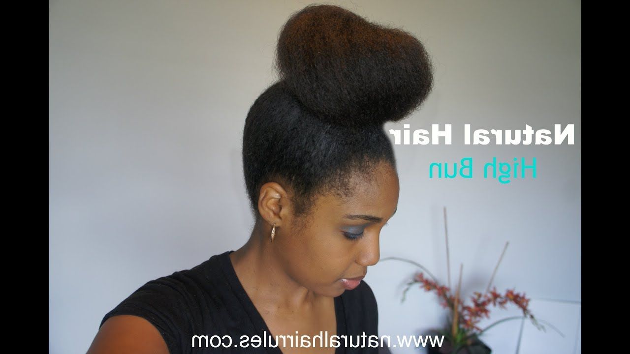 How To Create A High Bun On Natural Hair | Natural Hair Rules!!! For Newest High Bun Hairstyles (View 11 of 25)