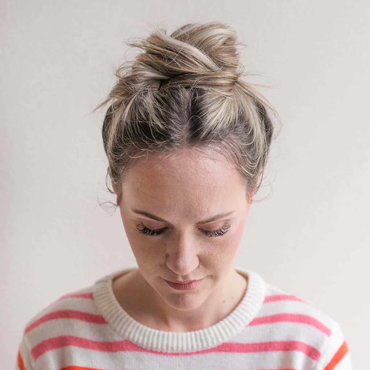 How To Style A Top Knot – A Beautiful Mess Intended For Recent Medium Length Hairstyles With Top Knot (View 8 of 25)
