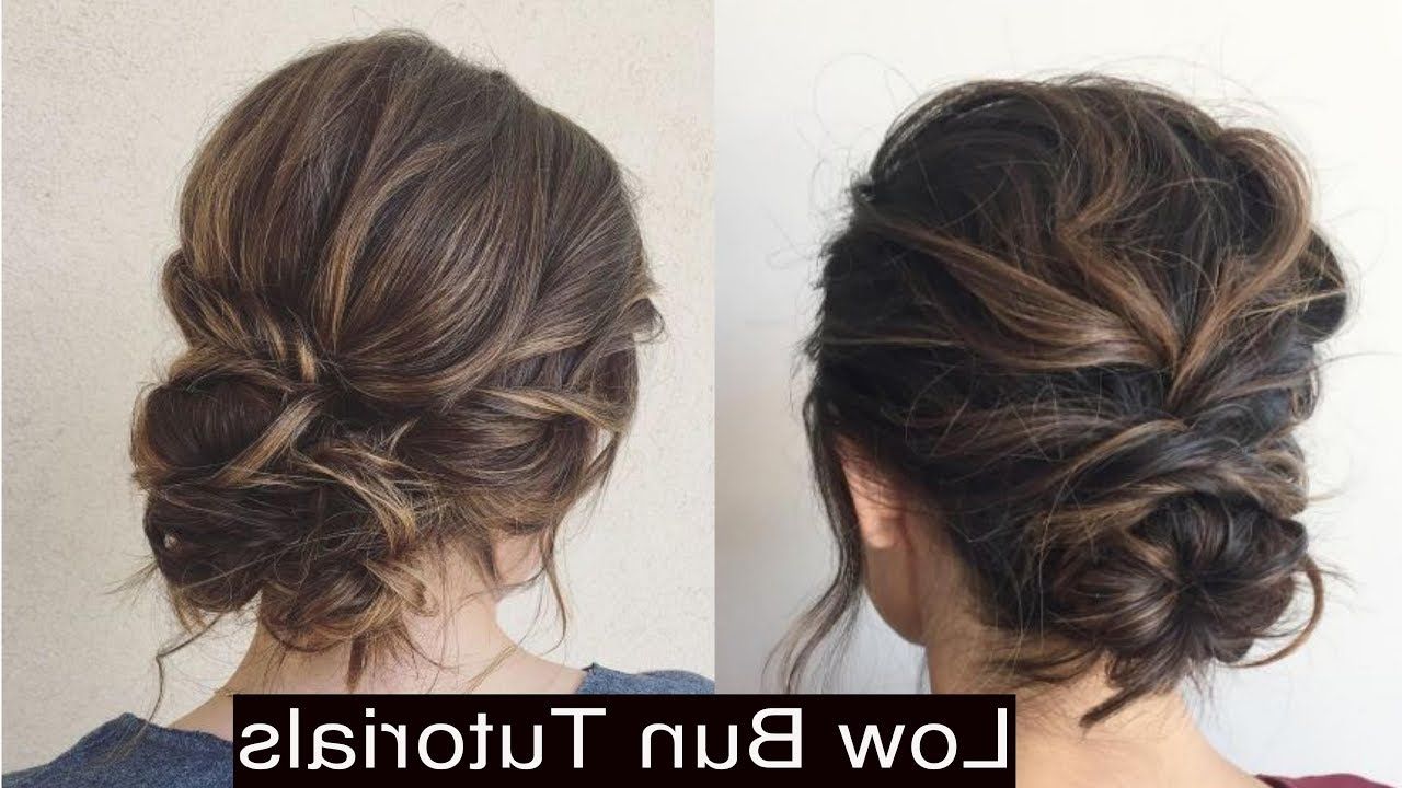 How To Style Cute Low Messy Bun Updo Hairstyles – Youtube Inside Most Current Updos Hairstyles Low Bun Haircuts (View 8 of 25)