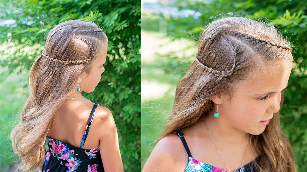 Little Girl Hairstyle – Headband Braid – Half Up Half Down Hairstyle –  Youtube Regarding Most Up To Date Headband Braid Half Up Hairstyles (View 20 of 25)