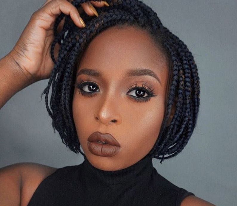 Looking For Short Box Braids Hairstyles? These Female Trendsetters With  Short Box Braids Will Con… | Short Box Braids Hairstyles, Short Box Braids, Short  Bob Braids Throughout Braided Bob Short Hairstyles (View 2 of 25)