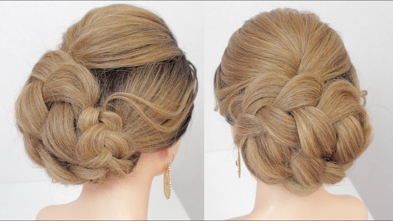 Low Bun Hairstyle For Long Hair. Prom Bridal Updos. – Youtube In Current Updos Hairstyles Low Bun Haircuts (Photo 24 of 25)