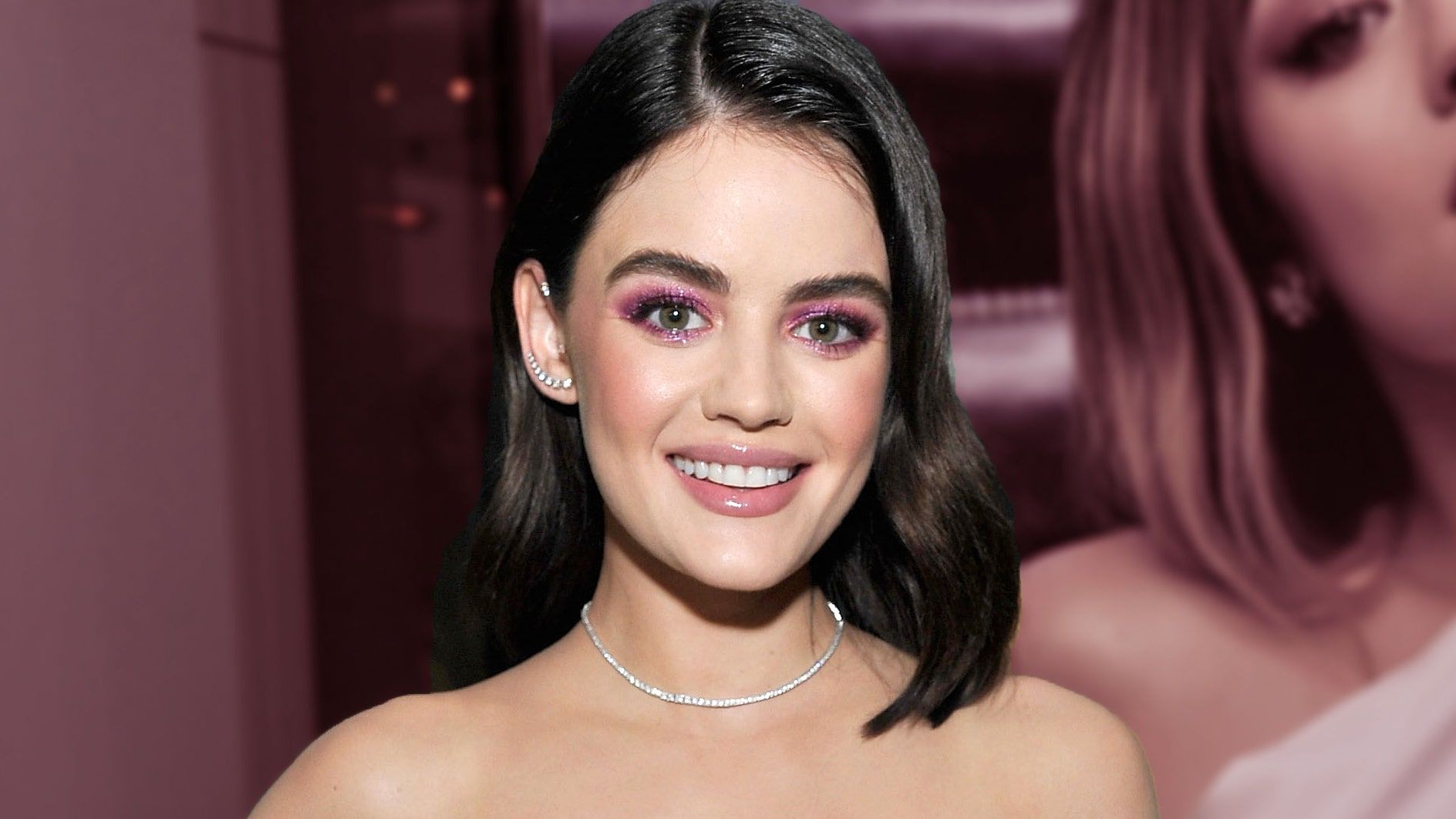Lucy Hale Debuts Blunt Bob On Instagram | Allure Throughout Recent Rose Gold Blunt Lob Haircuts (View 16 of 25)