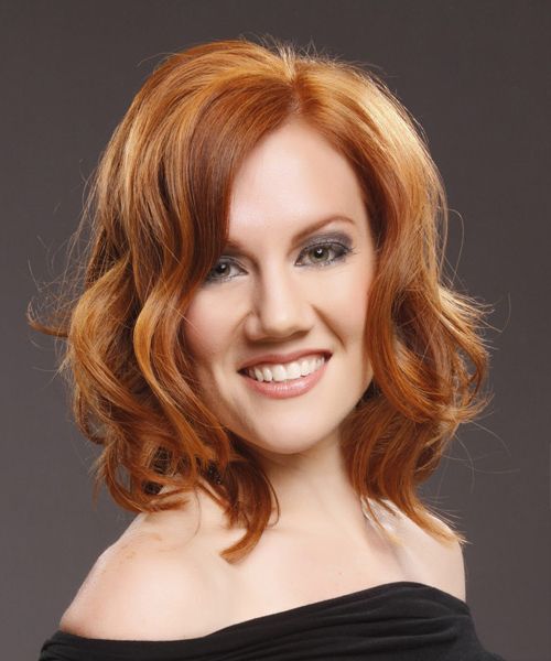 Medium Wavy Light Copper Red Hairstyle With Most Current Copper Medium Length Hairstyles (View 18 of 25)
