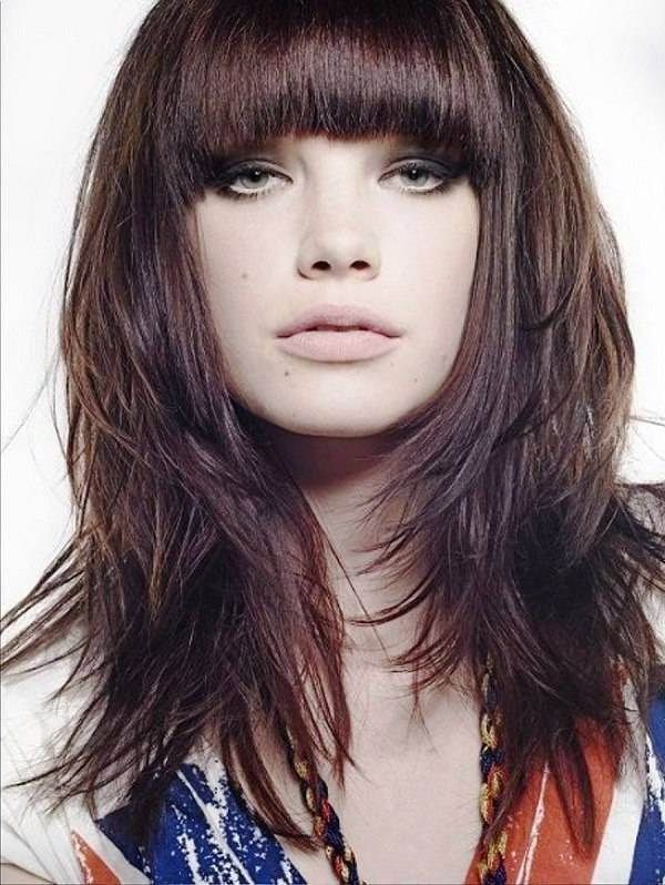 Pin On Hair For Becca Intended For 2018 Medium Length Haircuts With Arched Bangs (View 4 of 25)