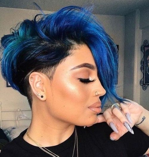 Pin On Hairstyles Pertaining To Blue Punky Pixie Hairstyles With Undercut (View 4 of 25)