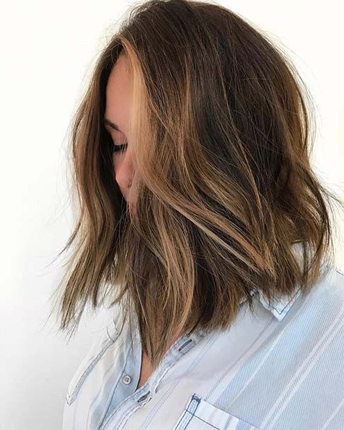 Pin On Stayglam Hairstyles Within Current Brightened Brunette Messy Lob Haircuts (View 7 of 25)
