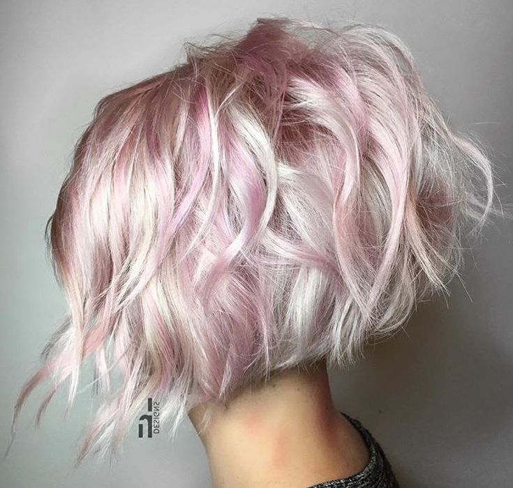 Pinlacey Pritts On Pretties | Pink Blonde Hair, Messy Short Hair, Short Hair  Styles Regarding Current Messy &amp; Wavy Pinky Mid Length Hairstyles (View 3 of 25)