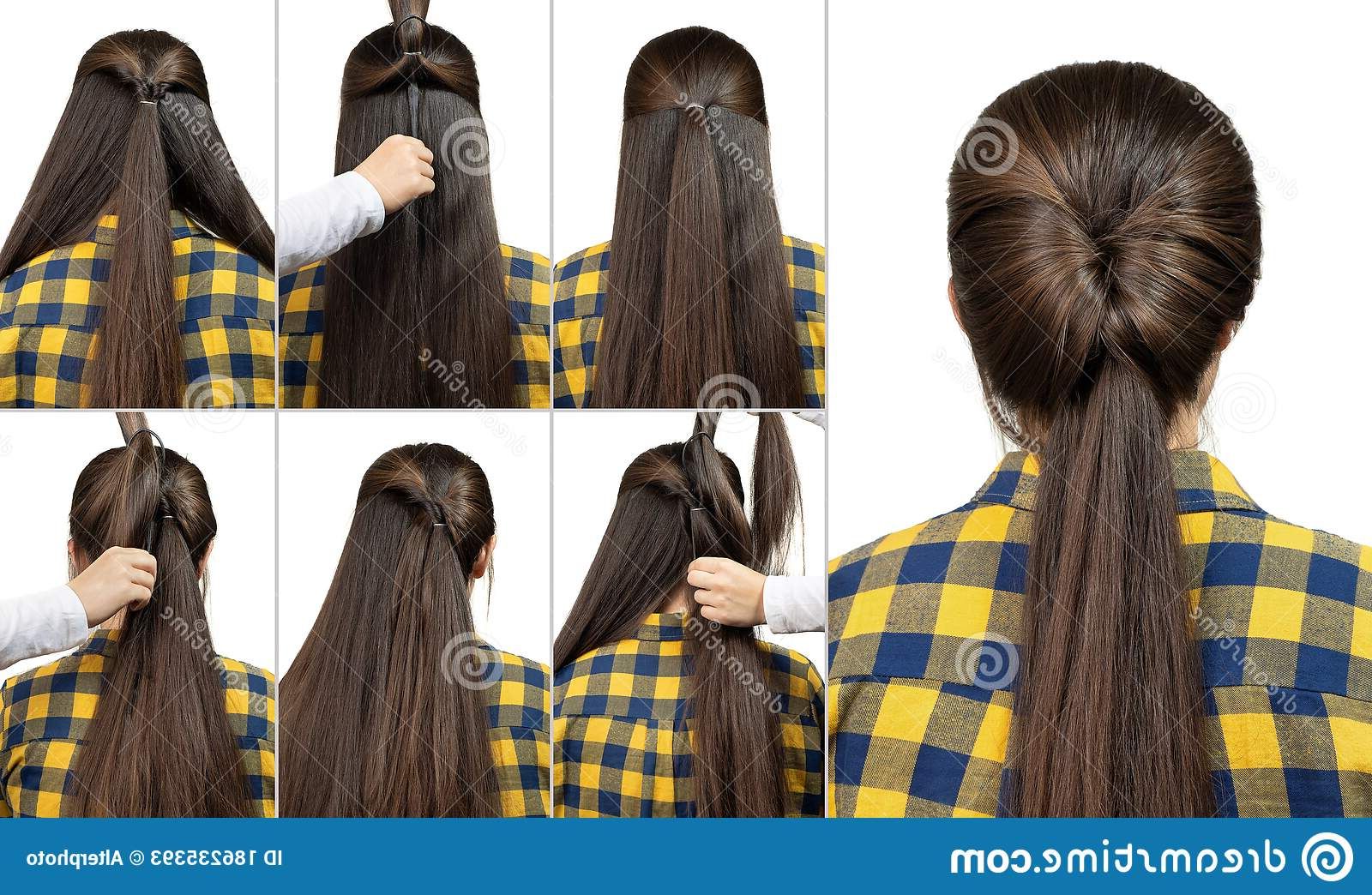 Ponytail Hairstyle Tutorial Stock Image – Image Of Hairstyle, Simple:  186235393 Throughout Most Recently Hairstyles With Pretty Ponytail (View 25 of 25)