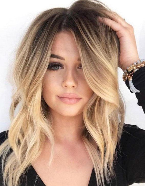 Prettiest Balayage Hairstyles For Medium Hair | Voguetypes | Ombre Hair  Blonde, Dark Roots Blonde Hair, Blonde Hair With Roots In 2018 Layered Haircuts With Warm Balayage (Photo 18 of 25)
