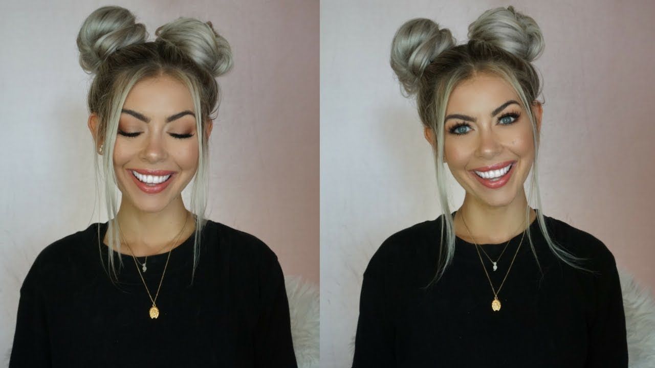 Quick + Easy Space Buns Tutorial | Brittanynichole – Youtube In Most Up To Date Layered Medium Length Hairstyles With Space Buns (View 4 of 25)