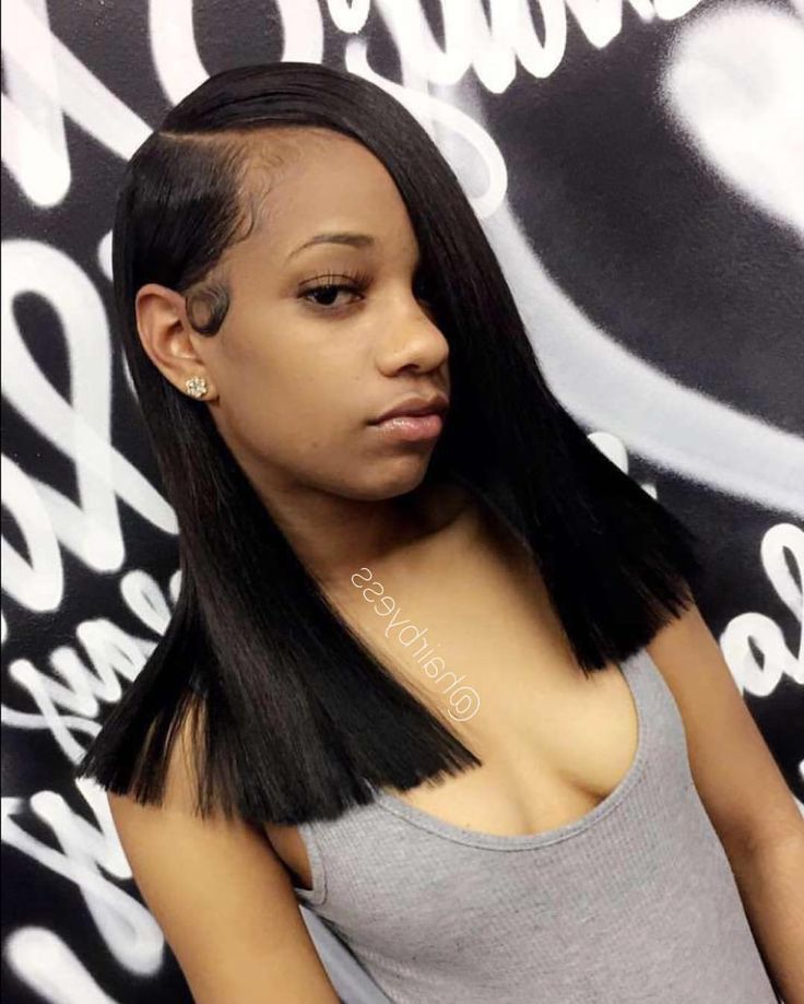 See This Instagram Photo@hairbyess • 134 Likes | Brazilian Straight  Hair Weave, Straight Weave Hairstyles, Virgin Brazilian Straight Hair In Side Parted Blunt Bob Hairstyles (View 9 of 25)