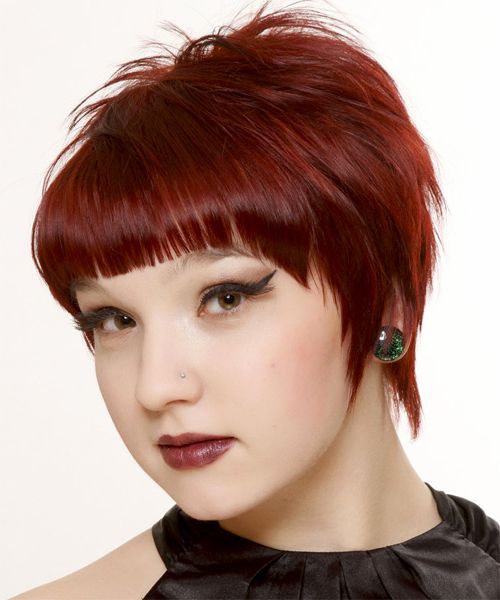 Short Red Hot Hairstyle For Bright Bang Pixie Hairstyles (View 14 of 25)