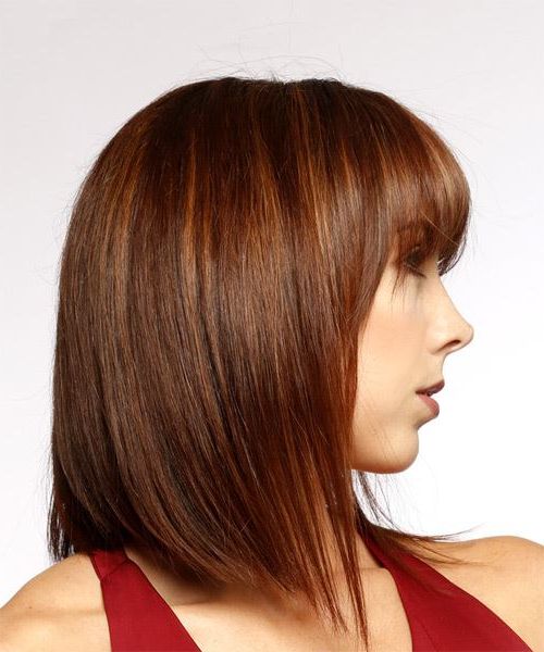 Shoulder Length Copper Bob With Softly Arched Fringe Within Most Recent Medium Length Haircuts With Arched Bangs (View 25 of 25)