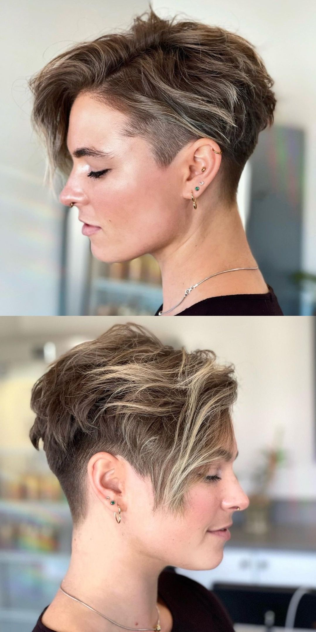 The 39 Coolest Undercut Pixie Cuts Found For 2022 Regarding Side Parted Pixie Hairstyles With An Undercut (View 10 of 25)