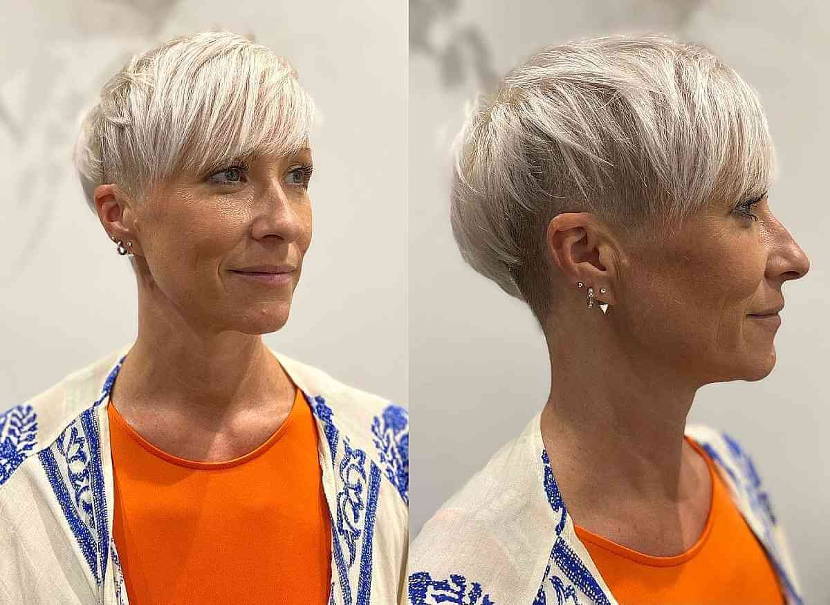 The 39 Coolest Undercut Pixie Cuts Found For 2022 Regarding Side Parted Pixie Hairstyles With An Undercut (View 8 of 25)
