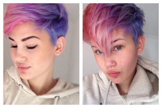 Undercut Pixie | Split Dyed Hair, Pixie Haircut Color, Pastel Purple Hair Regarding Blue Punky Pixie Hairstyles With Undercut (View 23 of 25)