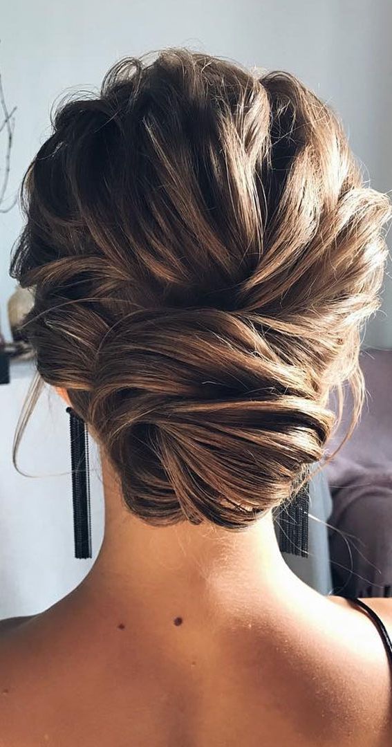 Updos For Every Hair Type And Length : Textured Updo For Medium Length Intended For Most Popular Medium Hair Updos Hairstyles (View 17 of 25)