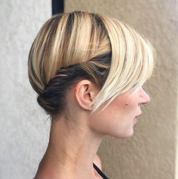 Updos For Short Hair: 15 Pretty Looks Short Haired Ladies Will Love To Rock Within Twisted Updo Hairstyles For Bob Haircut (View 8 of 25)