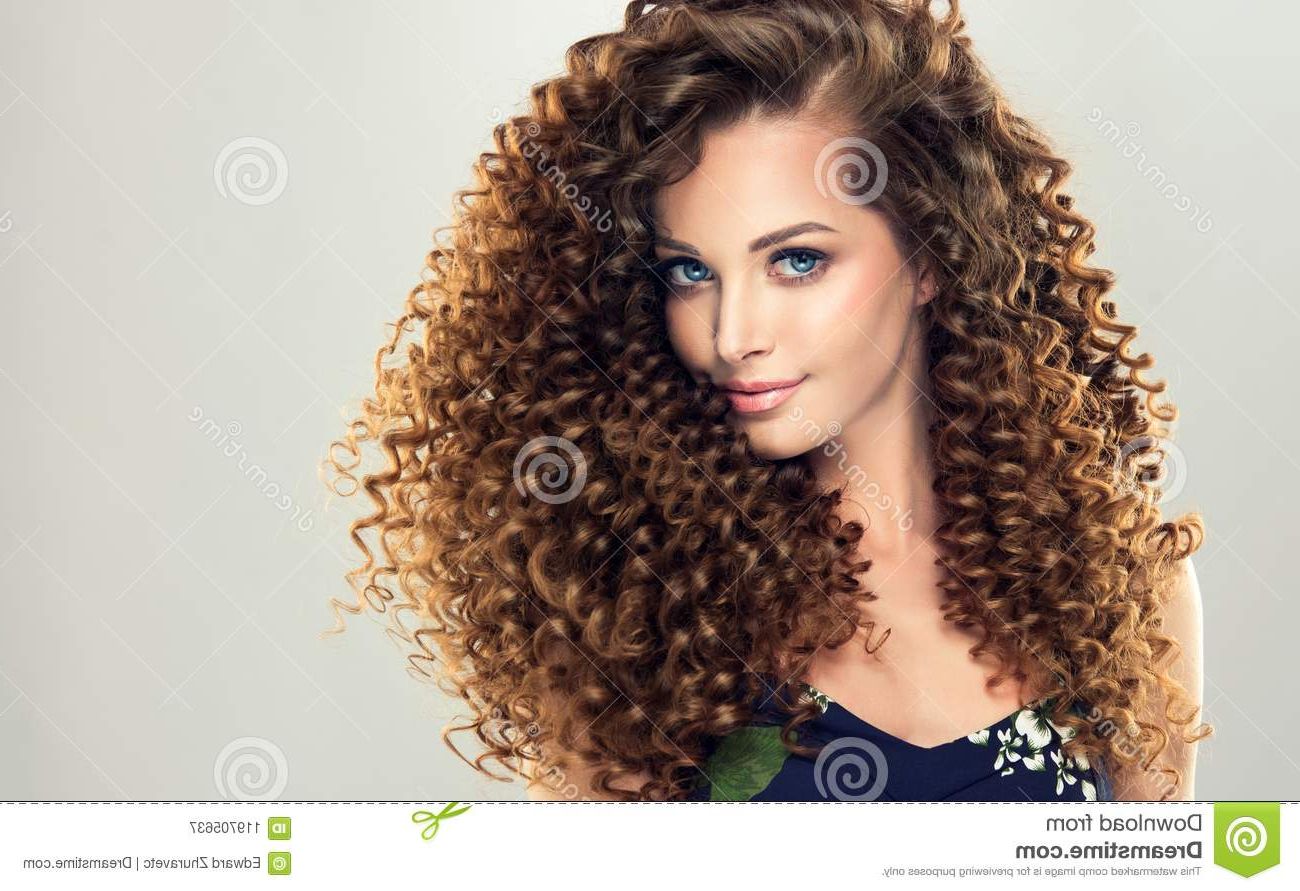 Young, Brown Haired Woman With Dense,elastic Curls In A Hairstyle (View 6 of 20)