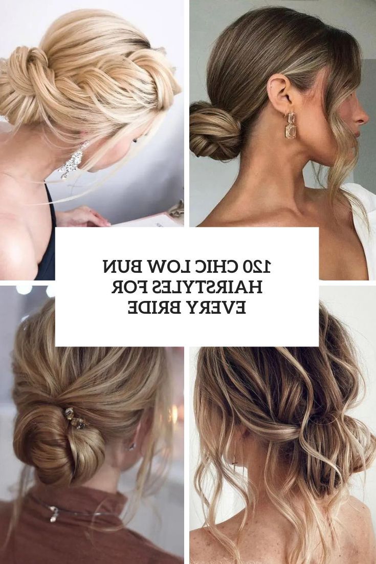 120 Chic Low Bun Hairstyles For Every Bride – Weddingomania Intended For Chunky Twisted Bun Updo For Long Hair (Photo 21 of 25)