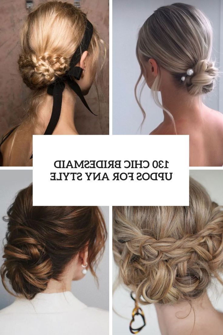 130 Chic Bridesmaid Updos For Any Style – Weddingomania Pertaining To Bridesmaid’s Updo For Long Hair (Photo 7 of 25)