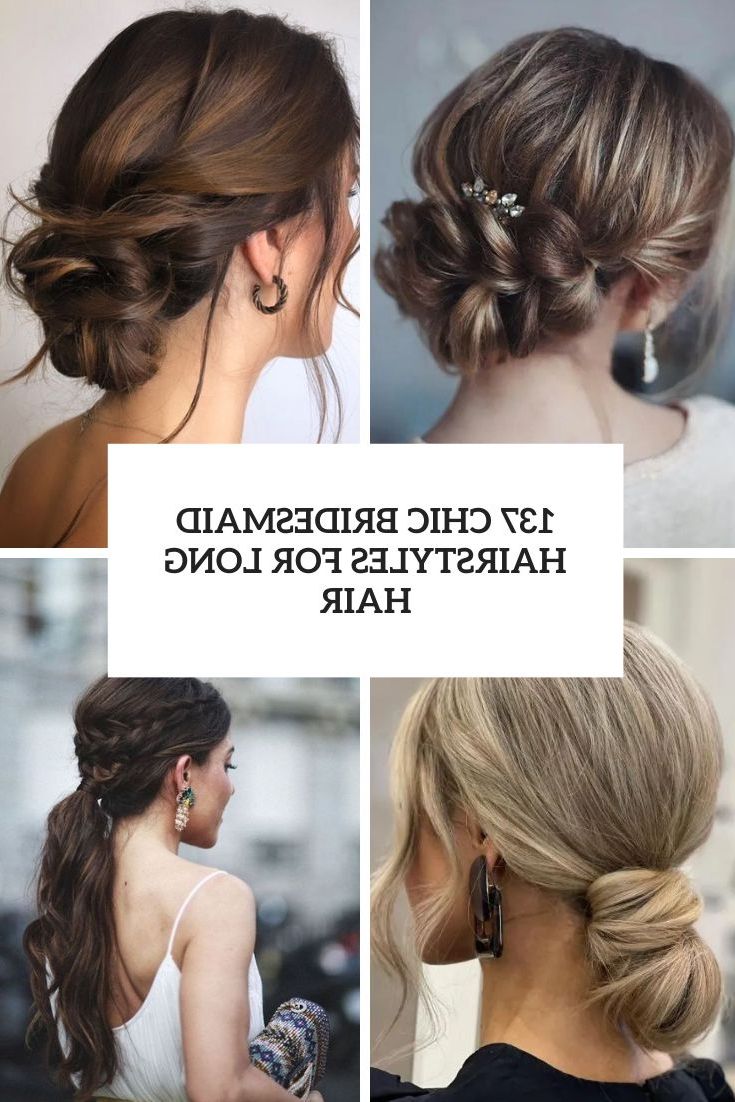 137 Chic Bridesmaid Hairstyles For Long Hair – Weddingomania Regarding Side Updo For Long Thick Hair (Photo 14 of 25)