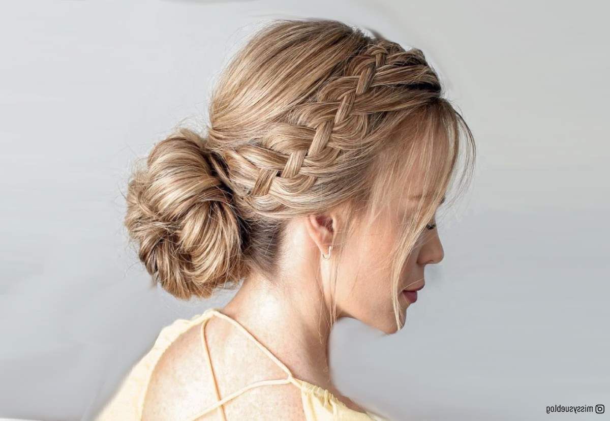 16 Gorgeous Braided Bun Hairstyle Ideas That Are Easy To Do In Braided Updo For Long Hair (View 11 of 25)