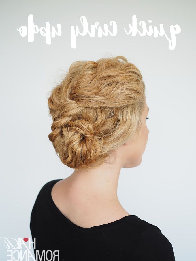 2 Min Updo For Curly Hair – Hair Romance Within Updo For Long Curly Hair (View 4 of 25)