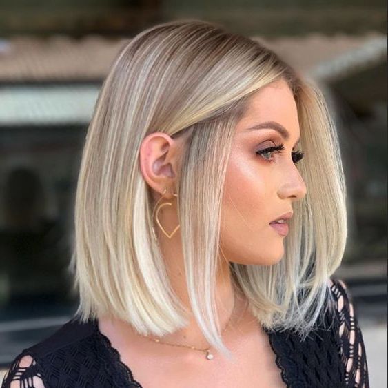 20 Short Blonde Hairstyles To Bring Straight To The Salon Intended For Straight Collarbone Bob (View 15 of 25)