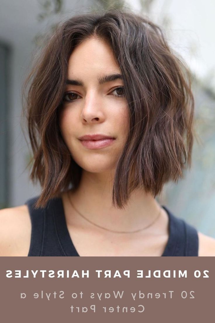 20 Trendy Middle Part Hairstyles To Wear In 2023 | Middle Part Hairstyles,  Short Layered Haircuts, Short Hair Styles For Center Parted Medium Hair (View 15 of 25)