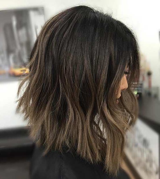 21 Cute Lob Haircuts For This Summer – Page 2 Of 2 – Stayglam | Hair  Styles, Balayage Hair, Hair Styles 2017 Pertaining To Newest Choppy Lob With Balayage Highlights (View 10 of 18)