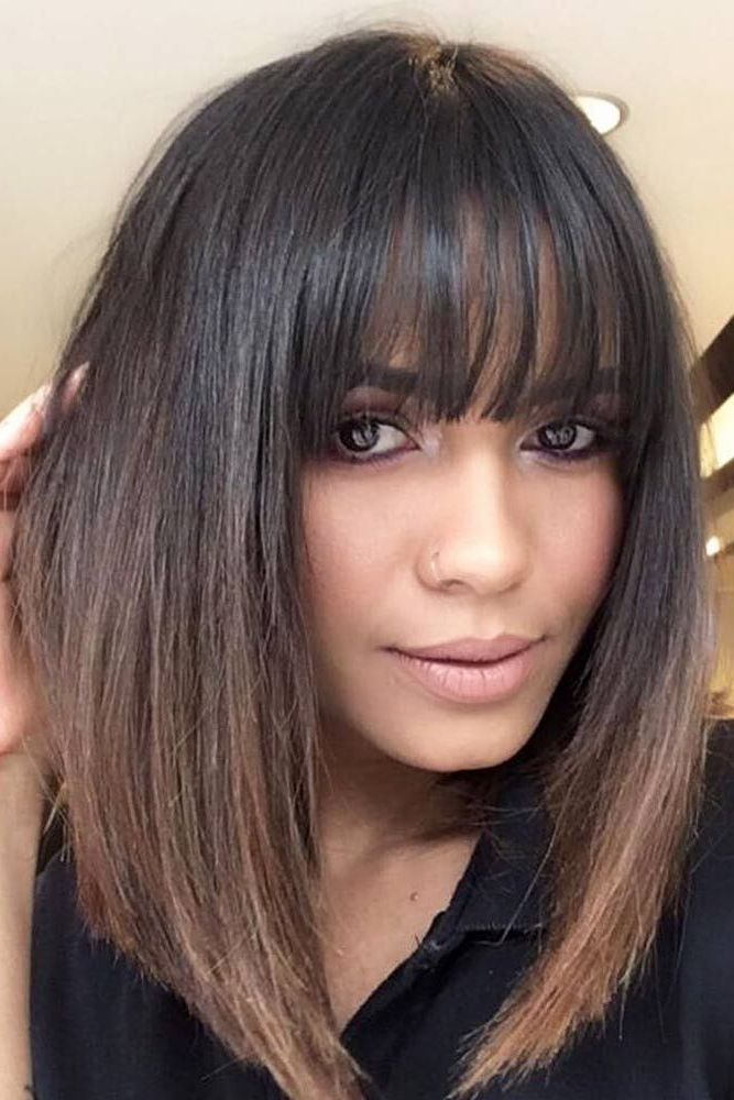 Featured Photo of The 18 Best Collection of Medium Straight Hair with Bangs