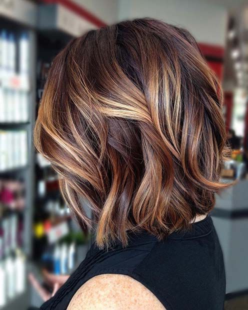 23 Stylish Lob Hairstyles For Fall And Winter – Page 2 Of 2 – Stayglam |  Hair Color For Women, Hair Styles, Brown Hair With Highlights With Lob Hairstyle With Warm Highlights (Photo 1 of 25)