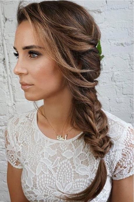 25 Gorgeous Wedding Hairstyles For Long Hair | Side Braid Hairstyles, Thick  Hair Styles, Easy Wedding Guest Hairstyles In Side Updo For Long Thick Hair (Photo 1 of 25)