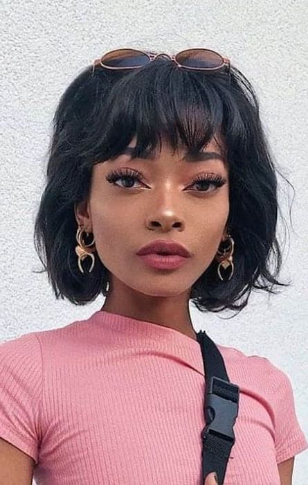 25 Short Hair With Bangs Ideas For 2023 – The Trend Spotter For Best And Newest Cropped Bangs On Medium Hair (View 13 of 18)