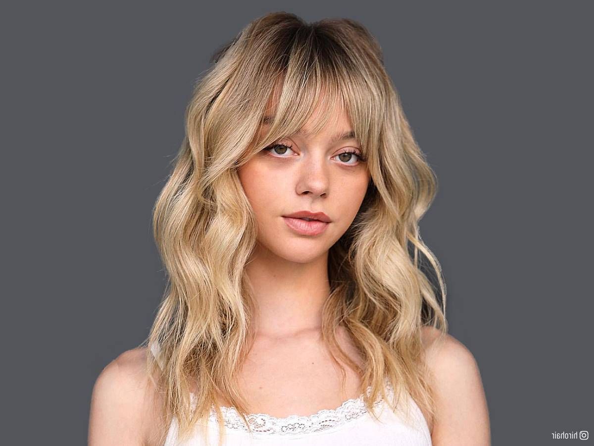 26 Coolest Ways To Get French Bangs If You Want To Try This New Hair Trend Pertaining To Most Up To Date Charming Piece Y Bangs (Photo 6 of 18)