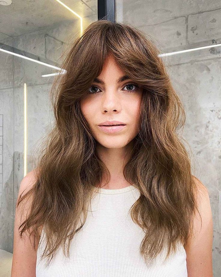 26 Face Framing Layered Hair With Curtain Bangs Hairstyle Ideas | Flat  Hair, Thick Hair Styles, Long Hair With Bangs For Most Recently Thick Curtain Bangs (View 16 of 20)
