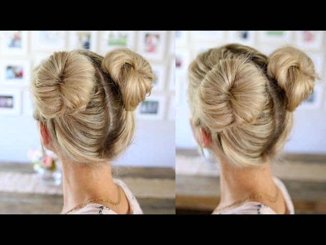 3 Easy Double Buns | Space Buns For Thin, Normal, & Thick Hair – Youtube Throughout Bun Updo With Accessories For Thick Hair (Photo 24 of 25)