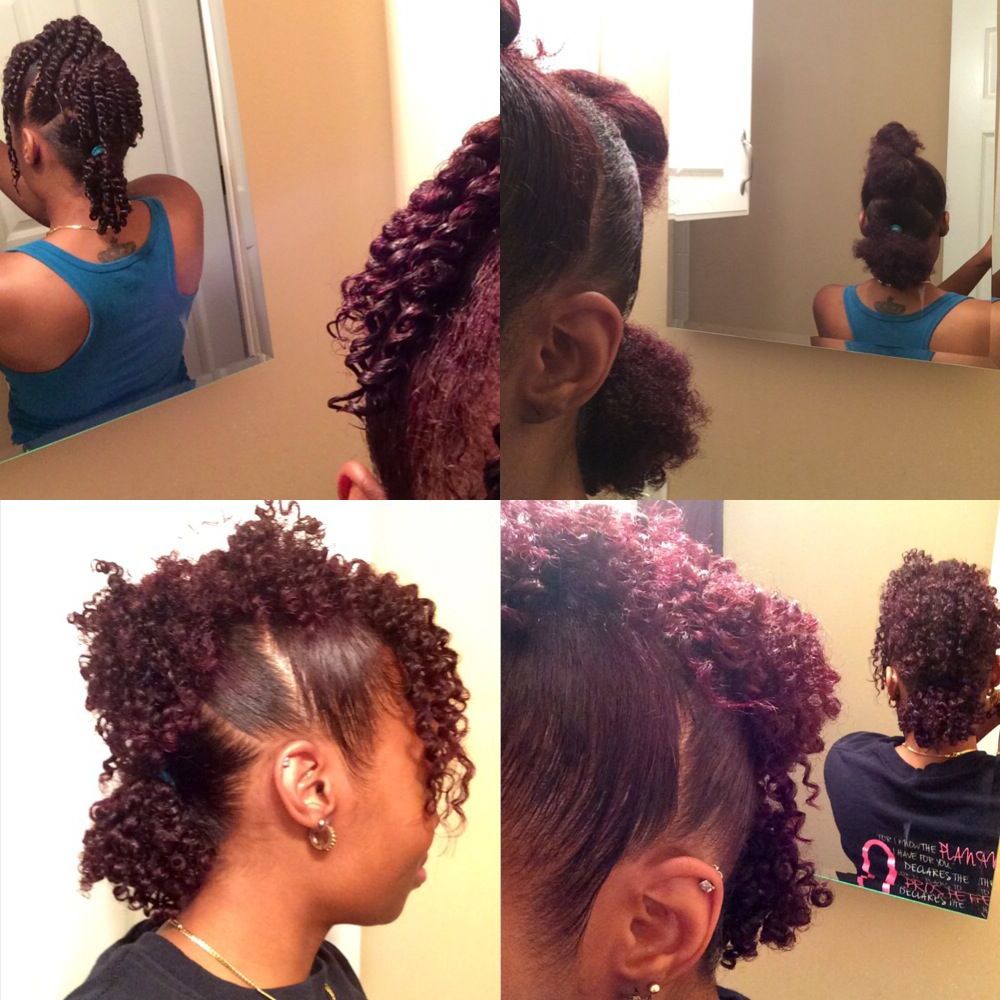 3 Ponytail Mohawk + Twist Out On Natural Hair | Natural Hair Twists,  Textured Curly Hair, Hair Styles With Regard To Twisted Mohawk Like Ponytail (View 4 of 25)