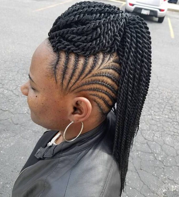 30 Classy Black Ponytail Hairstyles | Black Ponytail Hairstyles, Braided  Mohawk Hairstyles, Crochet Braids Hairstyles With Twisted Mohawk Like Ponytail (View 9 of 25)