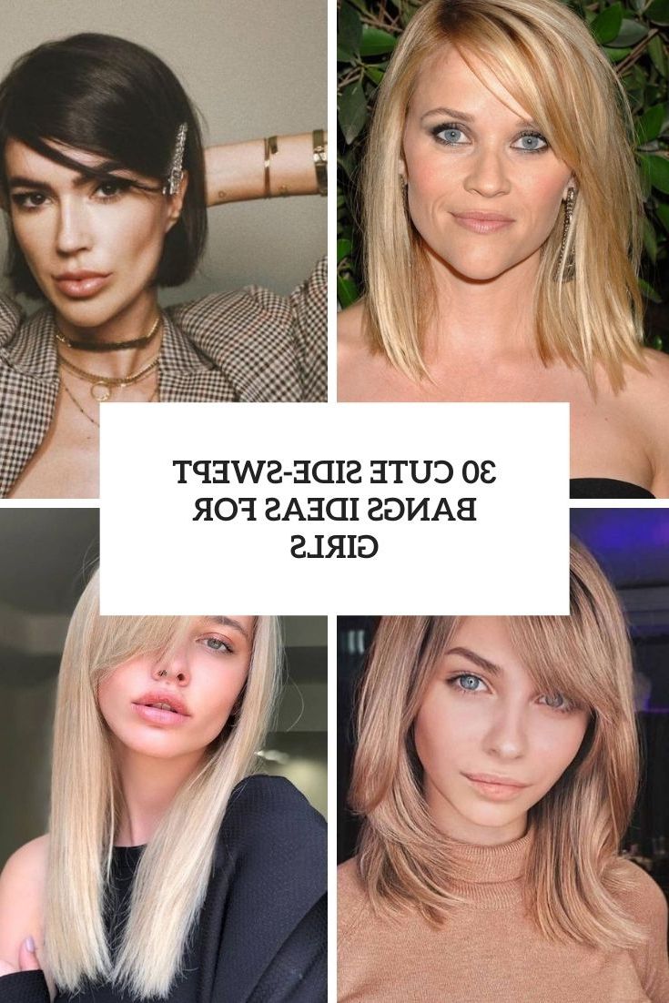 30 Cute Side Swept Bangs Ideas For Girls – Styleoholic Inside Recent Side Swept Bangs With Shoulder Length Hair (View 7 of 18)